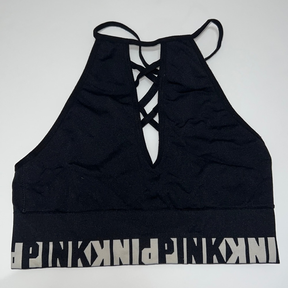 PINK Sm Cool & Comfy Criss-Cross Crop Top